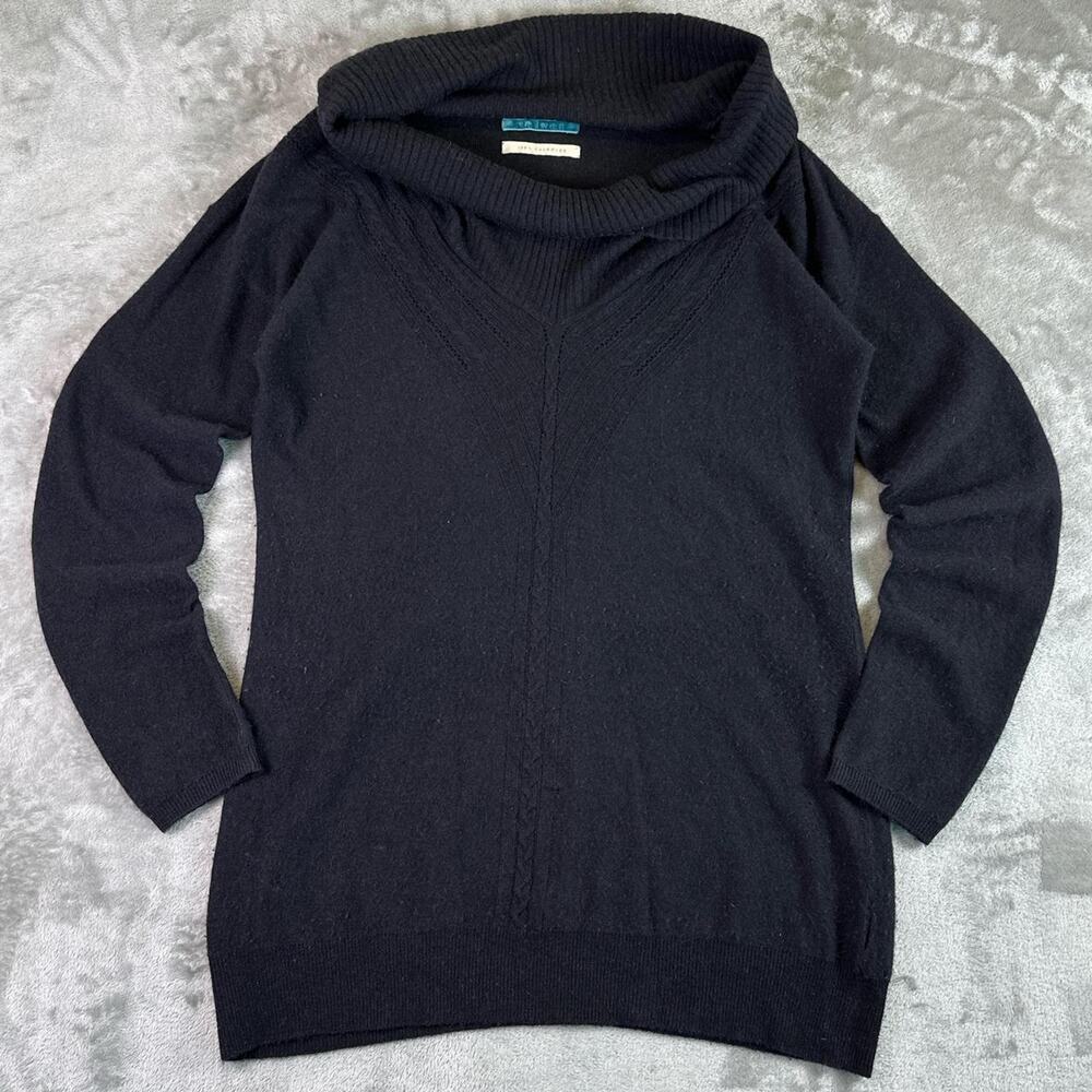 Velvet 100% Cashmere Sweater Women’s Medium Black Cowl Neck Luxury Soft Knit